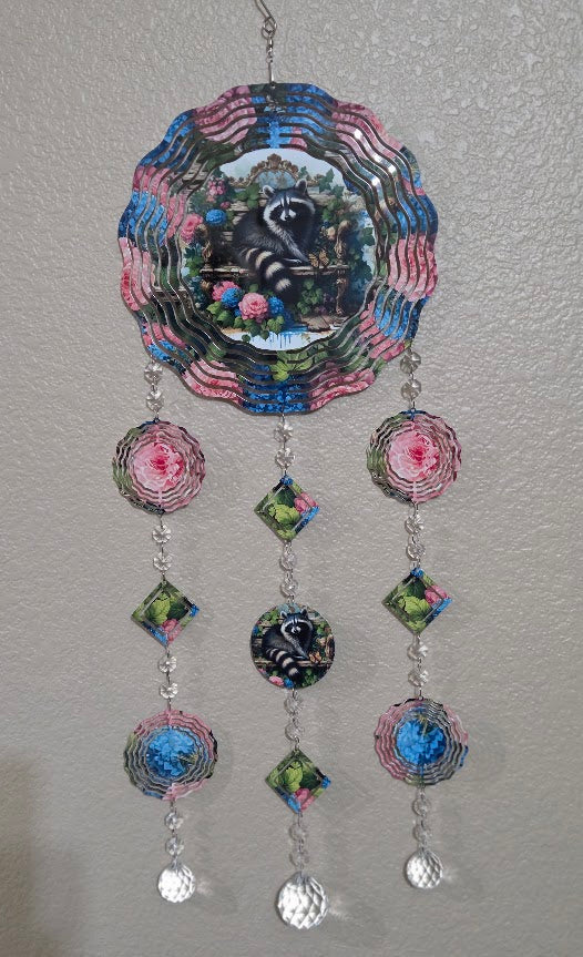 Raccoon Wind Spinner Wind Chime One Of a Kind / Farmhouse Wall Art